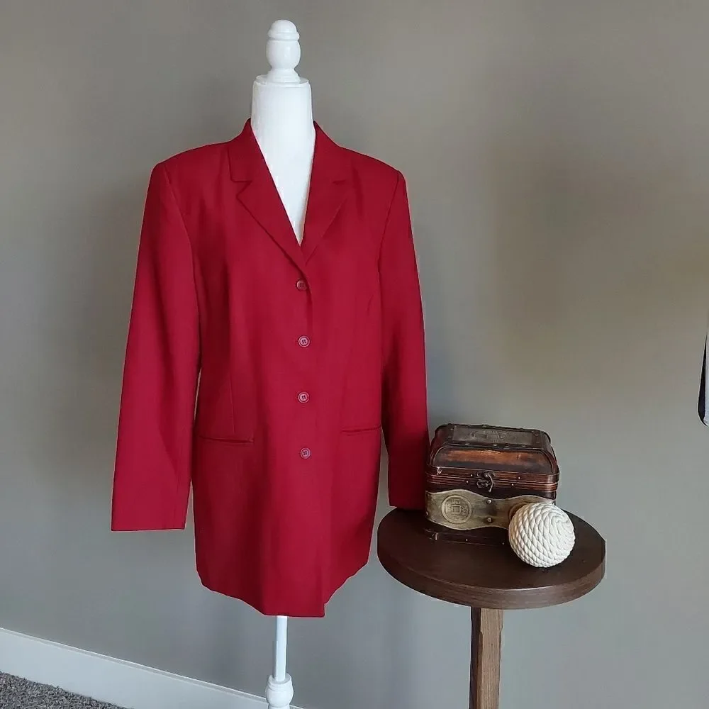 Norton McNaughton View Wool Jacket/Blazer Sz 12 Red